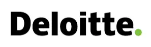 The Deloitte logo features the word Deloitte in bold black letters, followed by a small green dot at the end.